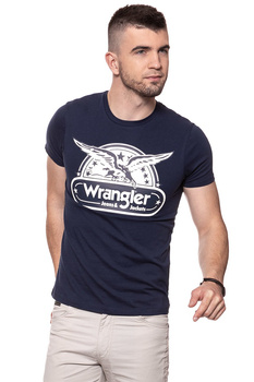 KOSZULKA WRANGLER SS EAGLE TEE NAVY W7B74FK35 112131543