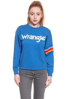 BLUZA WRANGLER DAMSKA LOGO SWEAT DEEP WATER W6072HQDF 112130428