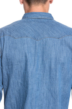 WRANGLER DENIM WESTERN SHIRT MID INDIGO W5M12AX8E 112130201