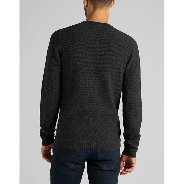 LEE BASIC TEXTURED CREW DARK GREY MELE L85BOC06 112122597