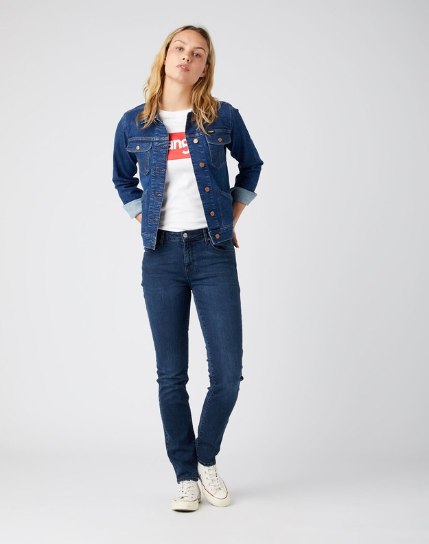 DAMSKIE SPODNIE JEANSOWE WRANGLER SLIM BLACKOUT BLUE W28LLT98M 112141293