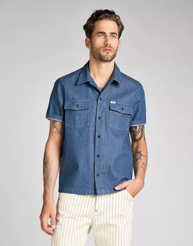 LEE SS SERVICE SHIRT MĘSKA KOSZULA JEANSOWA WASHED BLUE L93GMS36 112124160
