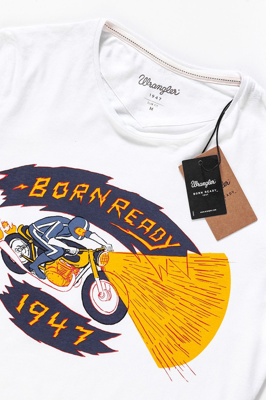MĘSKA KOSZULKA WRANGLER S/S/ EMO GRAPHIC TEE WHITE W7A60EN12
