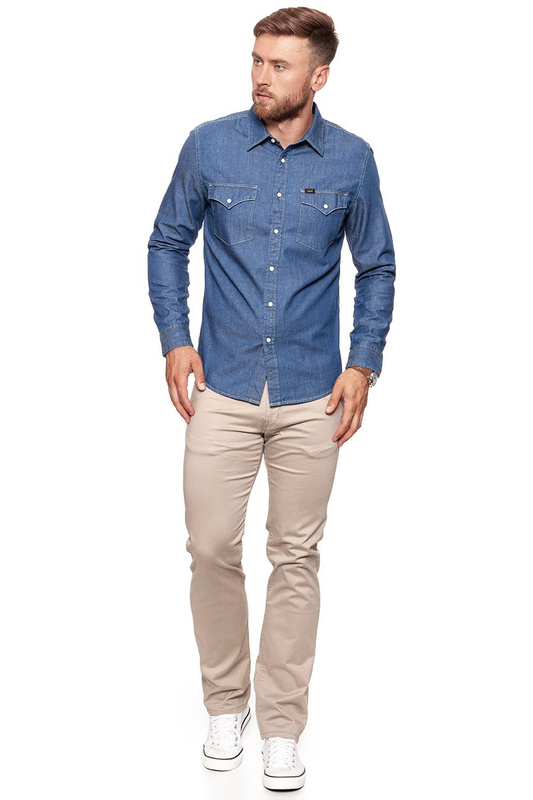 KOSZULA JEANSOWA MĘSKA LEE WESTERN SHIRT DEEP INDIGO L644BIPS 112115464