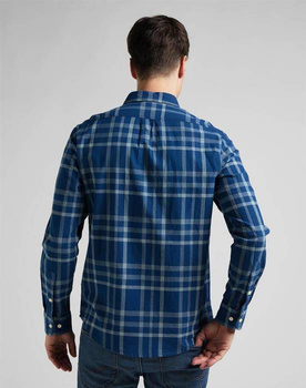 LEE BUTTON DOWN MĘSKA KOSZULA MATERIAŁOWA W KRATĘ MINT BLUE L880OEUD 112145645