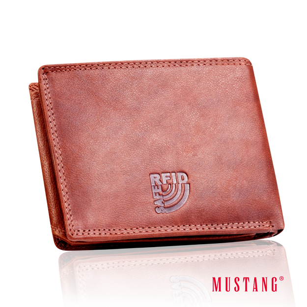 MUSTANG Denimo Wallet Side Opening SKÓRZANY PORTFEL POJEMNY NA KARTY PREMIUM