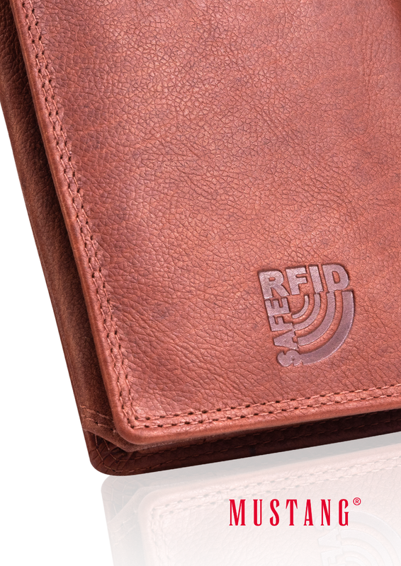 MUSTANG Denimo Wallet Side Opening SKÓRZANY PORTFEL POJEMNY NA KARTY PREMIUM