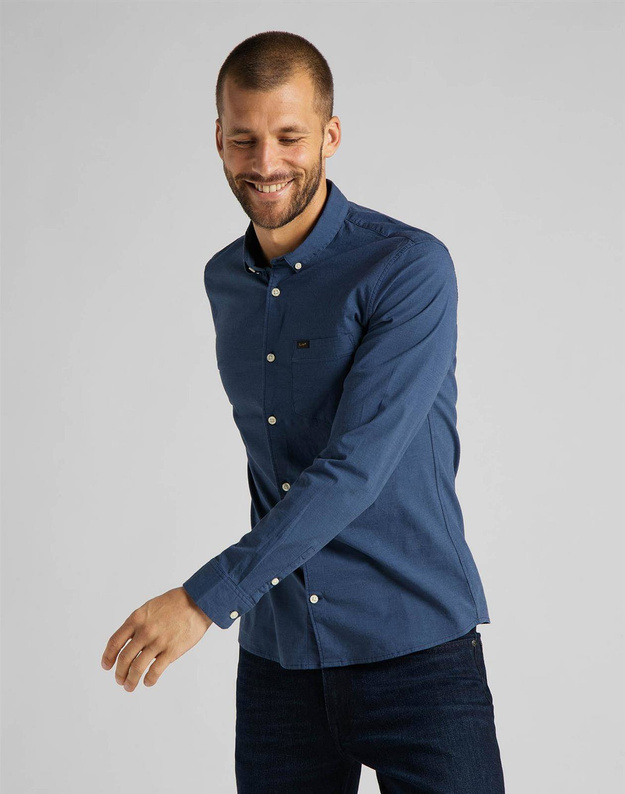 MĘSKA KOSZULA MATERIAŁOWA LEE SLIM BUTTON DOWN NAVY L66XRT35 112116817