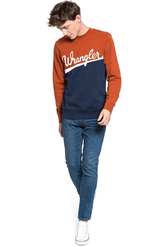 BLUZA WRANGLER CUT&SEW SWEAT PICANTE BROWN W6B7HYX9H 112130694