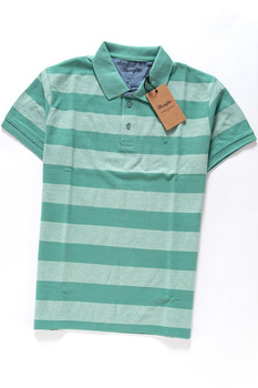 WRANGLER S/S BOLD STRIPE POLO BERYL GREEN W7A33KBS4