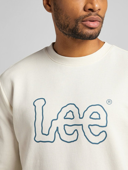 MĘSKA BLUZA MATERIAŁOWA LEE BASIC CREW LOGO SWS ECRU L80XSPNQ 112121572