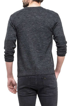 LEE TEXTURED CREW KNIT MĘSKI SWETER DARK GREY MELE L84QAJ06