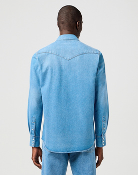 MESKA KOSZULA JEANSOWA WRANGLER WESTERN SHIRT MID LIGHT WASH 112362744