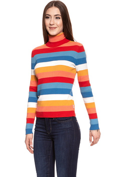 DAMSKI SWETER WRANGLER TURTLE NECK GLOW ORANGE W8105PW48 112132222