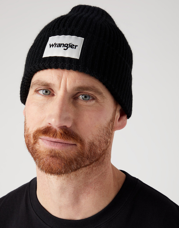 WRANGLER RIB BEANIE MĘSKA CZAPKA ZIMOWA CIEPŁA BLACK 112344026 W0L1011936