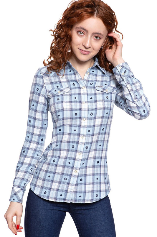 KOSZULA WRANGLER WESTERN CHECK SHIRT ANGEL FALL W5N1N6B07 112130255