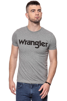 KOSZULKA WRANGLER SS LOGO TEE GREY MARL W7C04D3VB 112131591