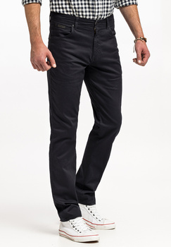 WRANGLER TEXAS SLIM MĘSKIE SPODNIE MATERIAŁOWE DARK NAVY W12SEAXAE 112330702
