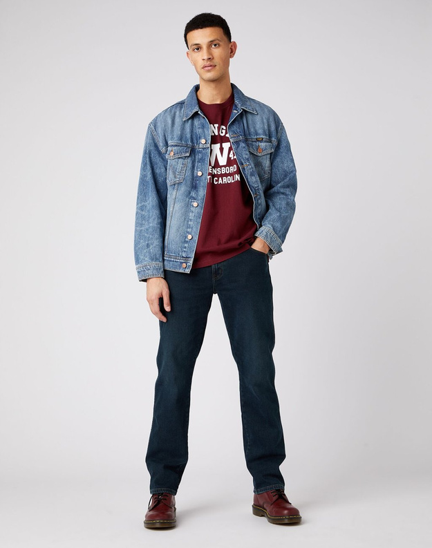 WRANGLER RIDE TEE MĘSKI T-SHIRT KOSZULKA TAWNY PORT W7K3GFX7O 112141567