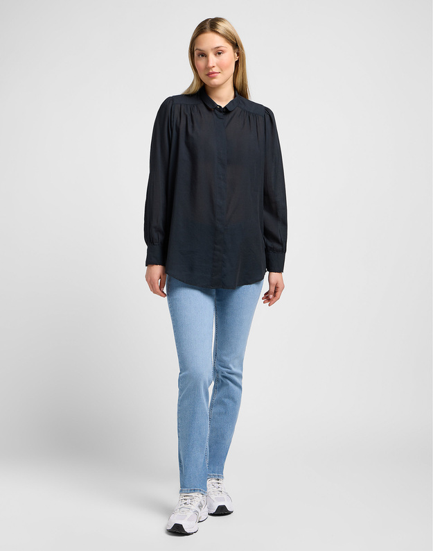 DAMSKA KOSZULA LEE SHIRRED BLOUSE UNIONALL BLK 112341608