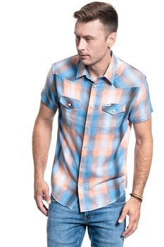 KOSZULA MĘSKA WRANGLER SS WESTERN SHIRT FADED BLACK W5J06DXV6 112130149