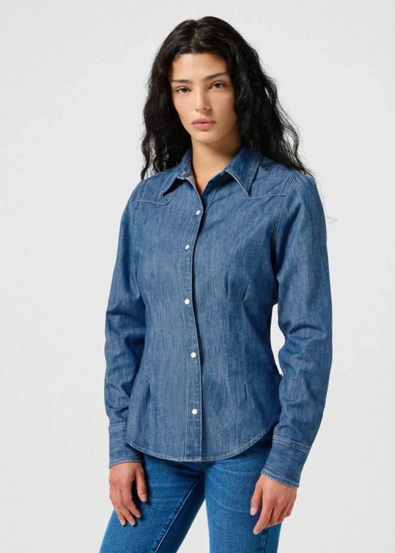 WRANGLER DAMSKA KOSZULA WRANGLER SLIM WAISTED BLOUSE VINTAGE FADE 112356470