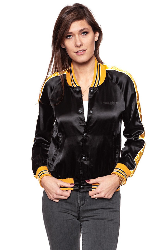 DAMSKA KURTKA PRZEJŚCIOWA WRANGLER SATEEN BOMBER BLACK W4064YF01 112128705