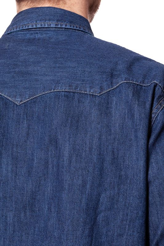 KOSZULA JEANSOWA MĘSKA WRANGLER DENIM WESTERN SHIRT DARK INDIGO W5973O61E 112129847