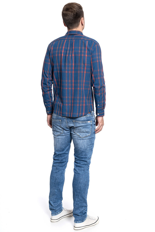 KOSZULA MĘSKA WRANGLER LS 2PKT FLAP SHIRT FORMULA RED W5A56CXWO 112130054