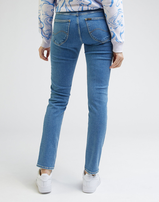 LEE ELLY DAMSKIE SPODNIE JEANSOWE JEANSY DŻINS SHREDDER BLUE L305GUB35 112330545