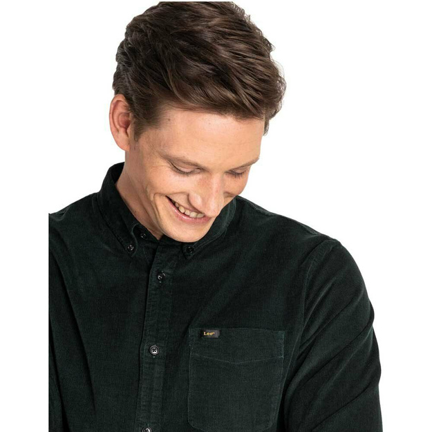 MĘSKA KOSZULA MATERIAŁOWA LEE BUTTON DOWN DK BOTTLE GREEN L880MRBB 112123259