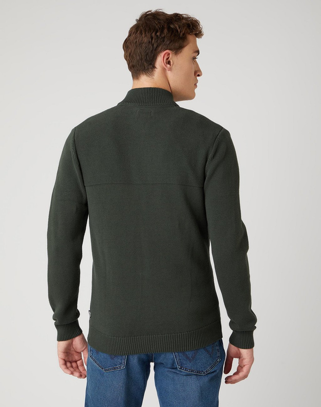 SWETER MĘSKI WRANGLER FULL ZIP KNIT DEEP FOREST W8B5QOG08 112141659