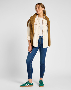 LEE DAMSKIE SPODNIE JEANSOWE SCARLETT HIGH ZIP INDIGO REALNES 112355547 L31B016319
