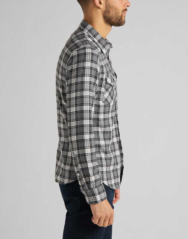 LEE CLEAN WESTERN SHIRT MĘSKA KOSZULA GREY MELE L644RH37 112115616