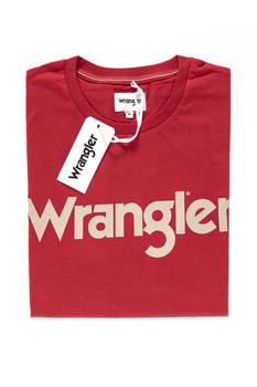 KOSZULKA WRANGLER SS LOGO TEE RED W7C04D347 112131590