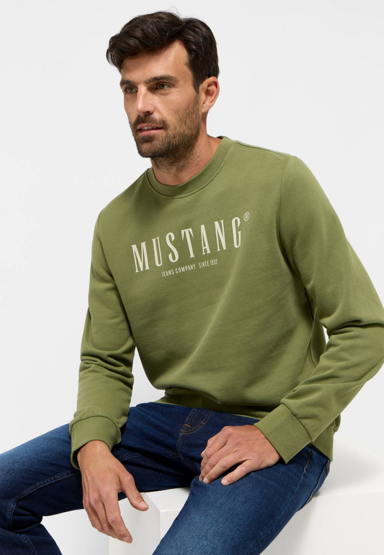 Męska bluza nierozpinana Mustang Style Clio Loden Green 1015917 6353