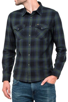 LEE CLEAN WESTERN SHIRT MĘSKA KOSZULA  MATERIAŁOWA W KRATĘ SPRUCE GREEN L644KADT