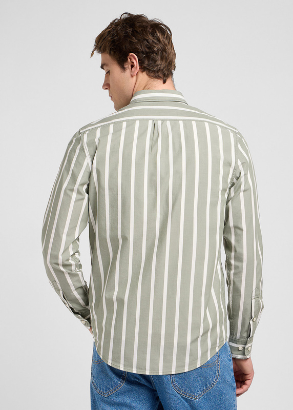 MESKA KOSZULA LEE BUTTON DOWN OLIVE STONE STRIPE 112370546
