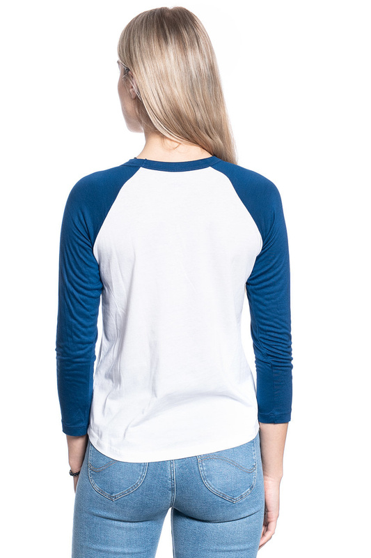 DAMSKA KOSZULKA Z DŁUGIM RĘKAWEM LEE REGLAN RINGER TEE SLIM FIT WASHED BLUE L41NWMLR 112109102
