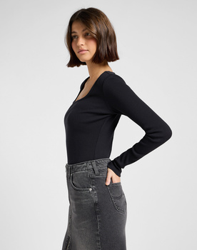 DAMSKA KOSZULKA LEE LS SQUARE NECK BLACK 112370951