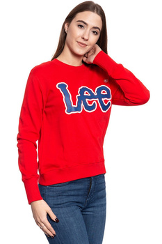 BLUZA LEE DAMSKA LOGO SWS BRIGHT RED L53YRXEF SAMPLE 112112619