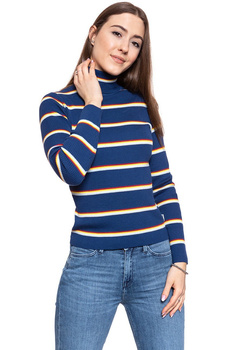 DAMSKI SWETER WRANGLER TURTLE NECK BLUE DEPTHS W8N0PWXJY SAMPLE 112132401