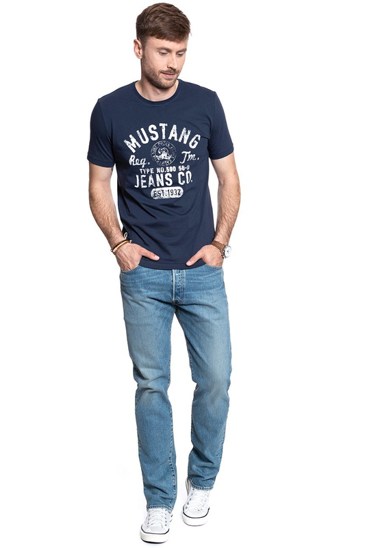 MUSTANG T SHIRT Print Tee MOOD INDIGO 1007520 5228