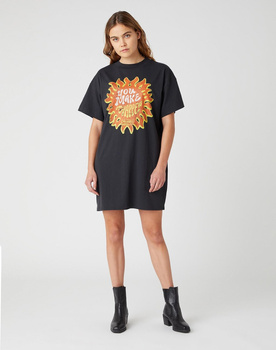 DAMSKA SUKIENKA WRANGLER TEE DRESS WASHED BLACK W9N7GFXVD 112132445