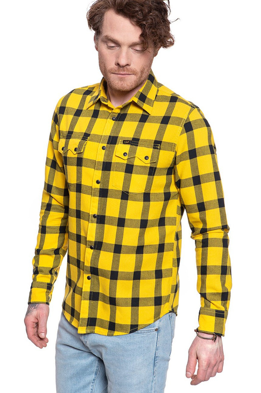 KOSZULA MĘSKA W KRATĘ LEE RIDER SHIRT LEMON ZEST L856OEMM 112122582