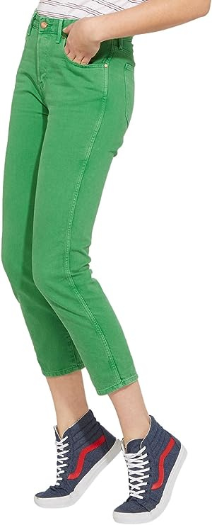 WRANGLER CROPPED STRAIGHT DAMSKIE SPODNIE JEANSOWE GREEN W229DM121