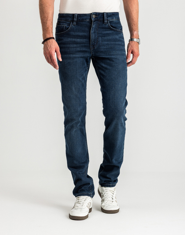 Męskie Spodnie Jeansowe Tom Tailor Josh Dark Stone Blue Black Denim 1021434 10173