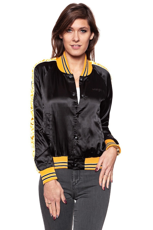 DAMSKA KURTKA PRZEJŚCIOWA WRANGLER SATEEN BOMBER BLACK W4064YF01 112128705