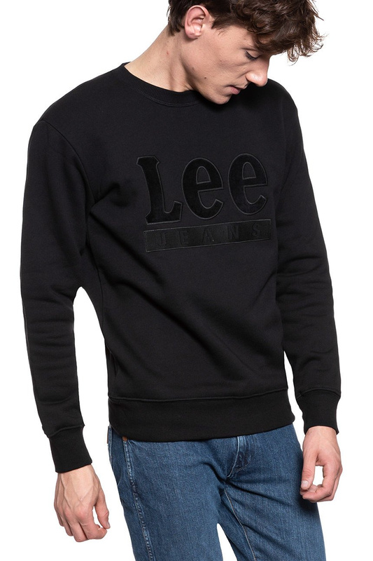 BLUZA LEE VELOURS CREW SWS BLACK L81STJ01 112121904