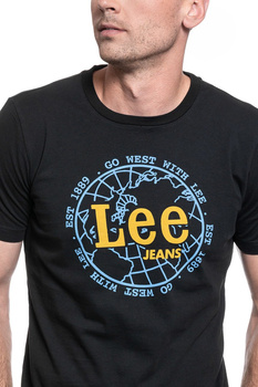 T-SHIRT MĘSKI LEE T SHIRT WORLD TEE BLACK L64BFE01 112115665